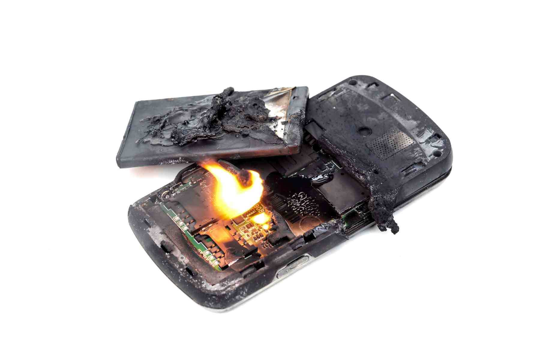 Lithium ion battery smartphone fire